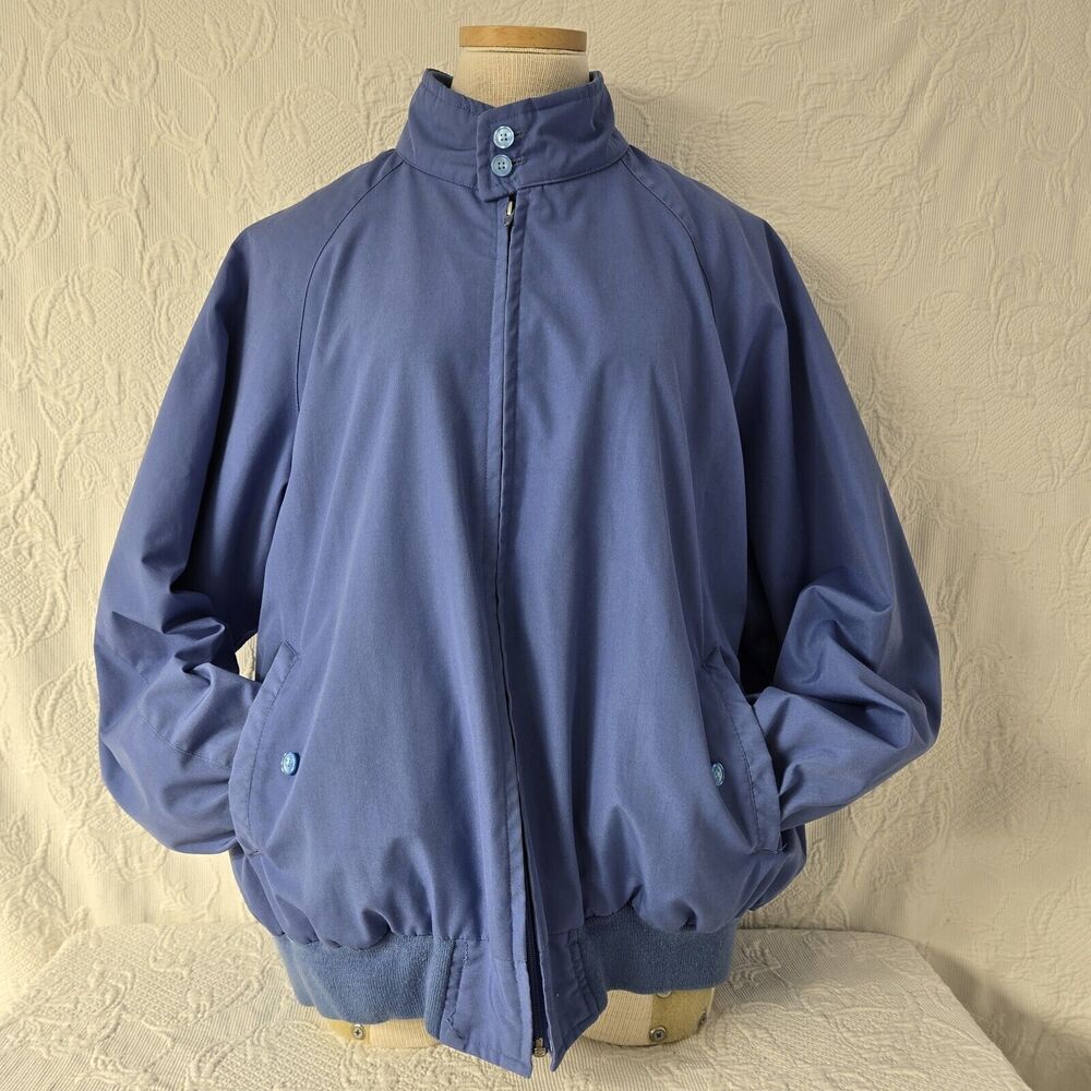 Towne London Fog Vintage Blue Windbreaker Men Large Jacket Coastal Nautical